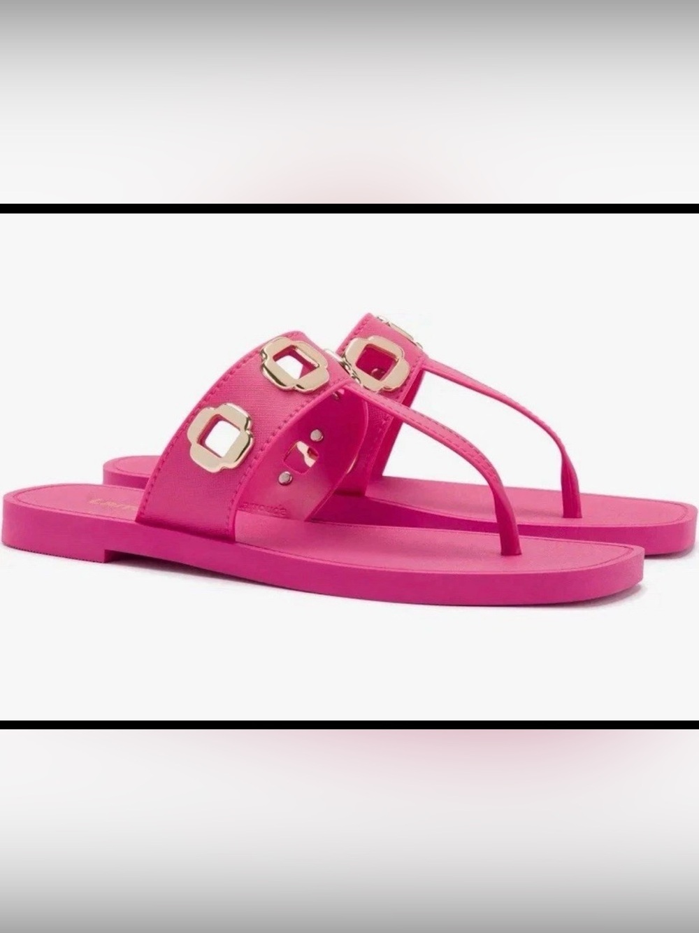 LARROUDE Milan pink and gold flip flop thong sandals NEW NWT 8/9